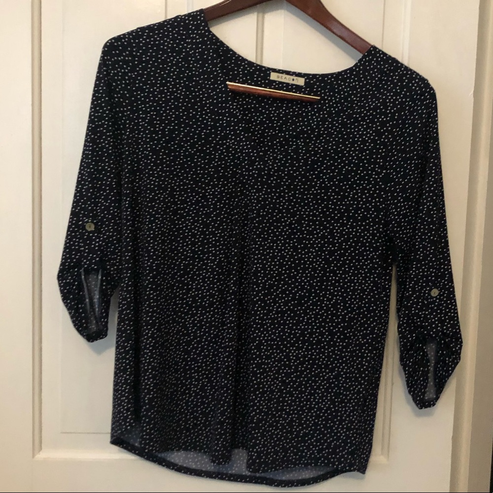 Beacon Blue & White Polka Dot Top
